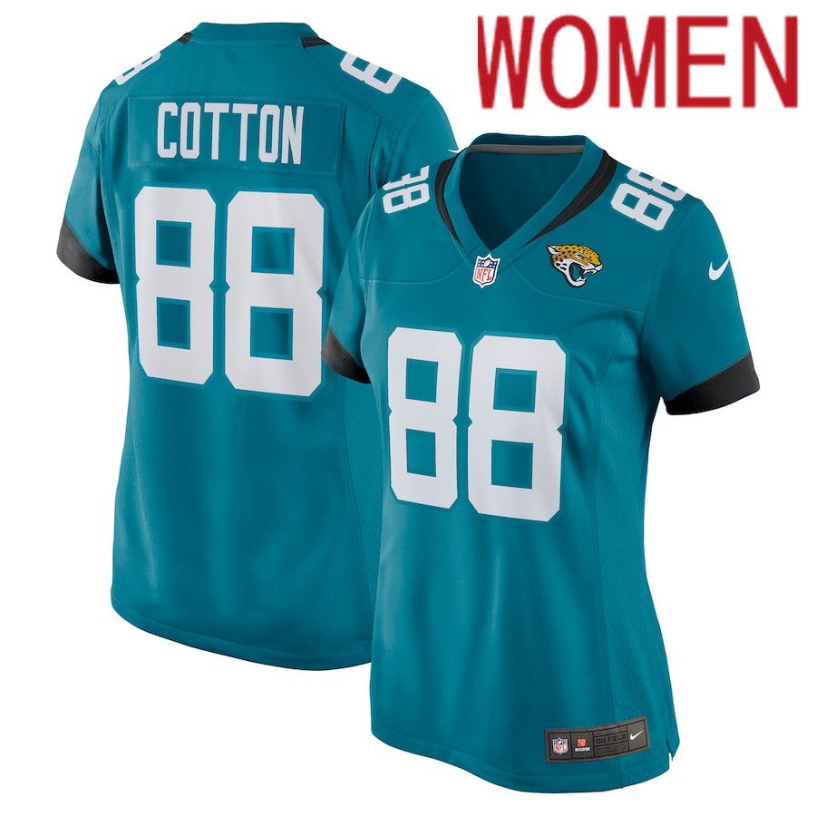 Women Jacksonville Jaguars 88 Jeff Cotton Nike Green Game Player NFL Jersey